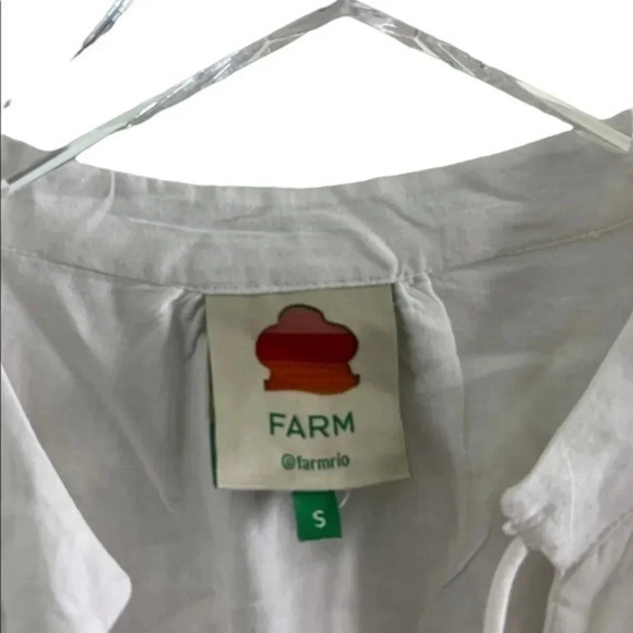 FARM RIO 3D Flower Mini Dress in White Size Small Embroidered Beaded B1 - Picture 6 of 6